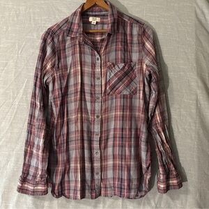 True Craft Shirt Button Up Long Sleeve Blue/Pink/Red Women’s Sz M